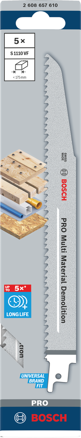 PRO Multi Material Demolition S1110VF 軍刀鋸片